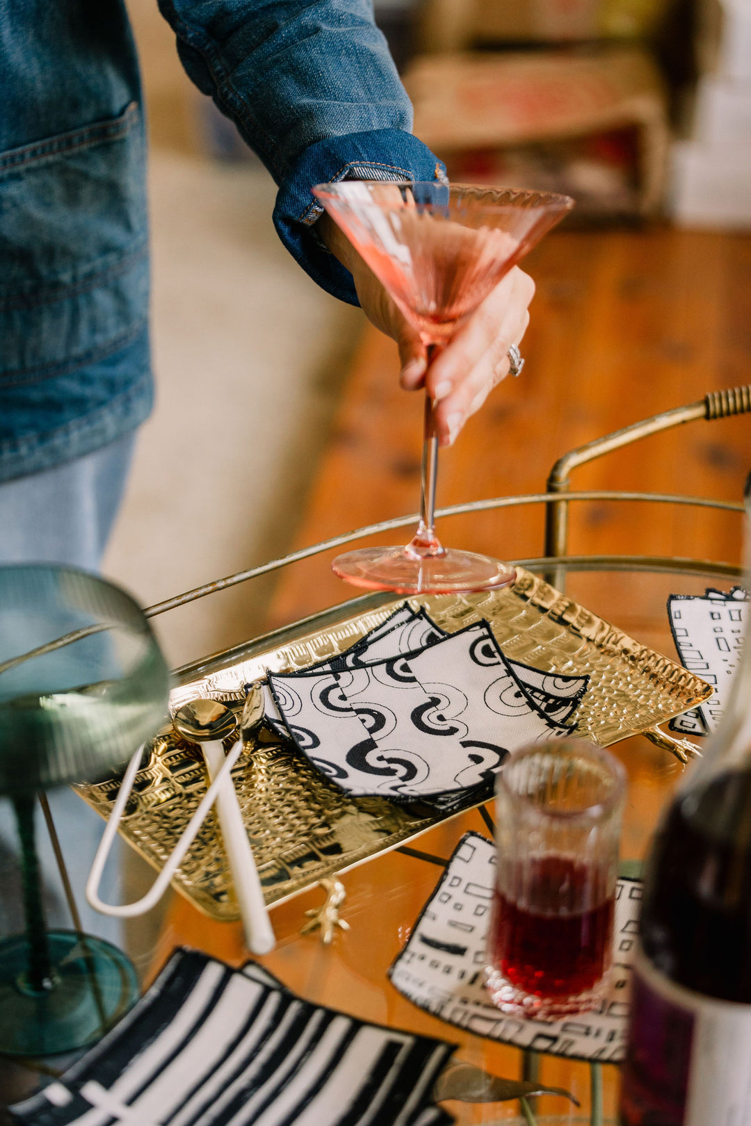 Ortega in Clairvoyant 5" x 5" Cocktail Napkin - Set of 4