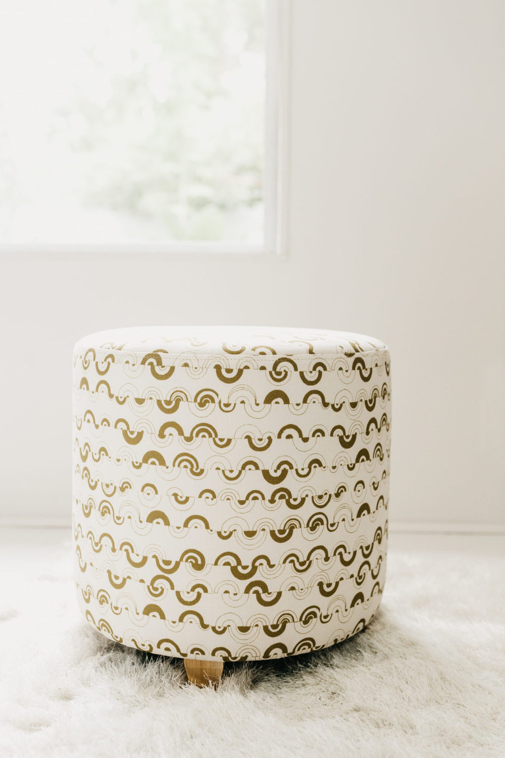 Ortega in Halcyon Large Round Ottoman - at300nelson