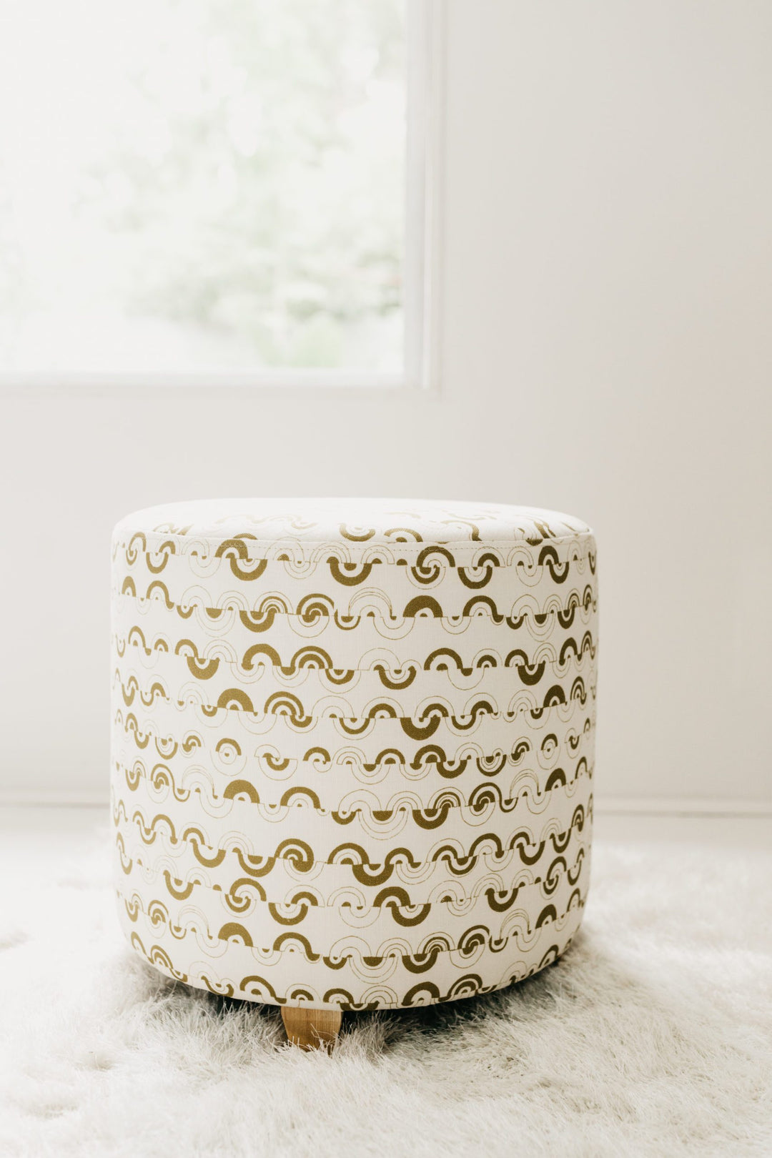 Ortega in Halcyon Large Round Ottoman - at300nelson