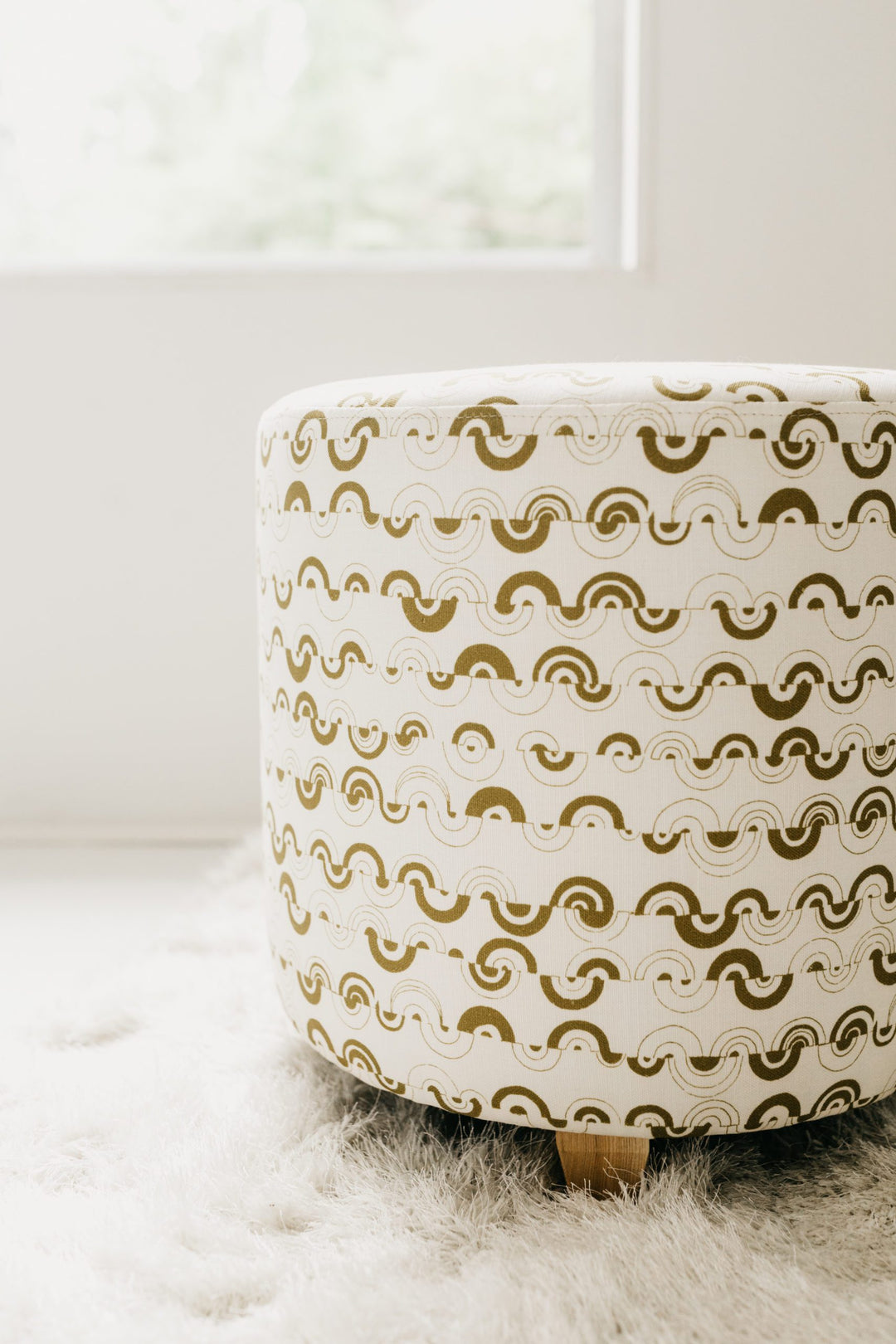 Ortega in Halcyon Large Round Ottoman - at300nelson