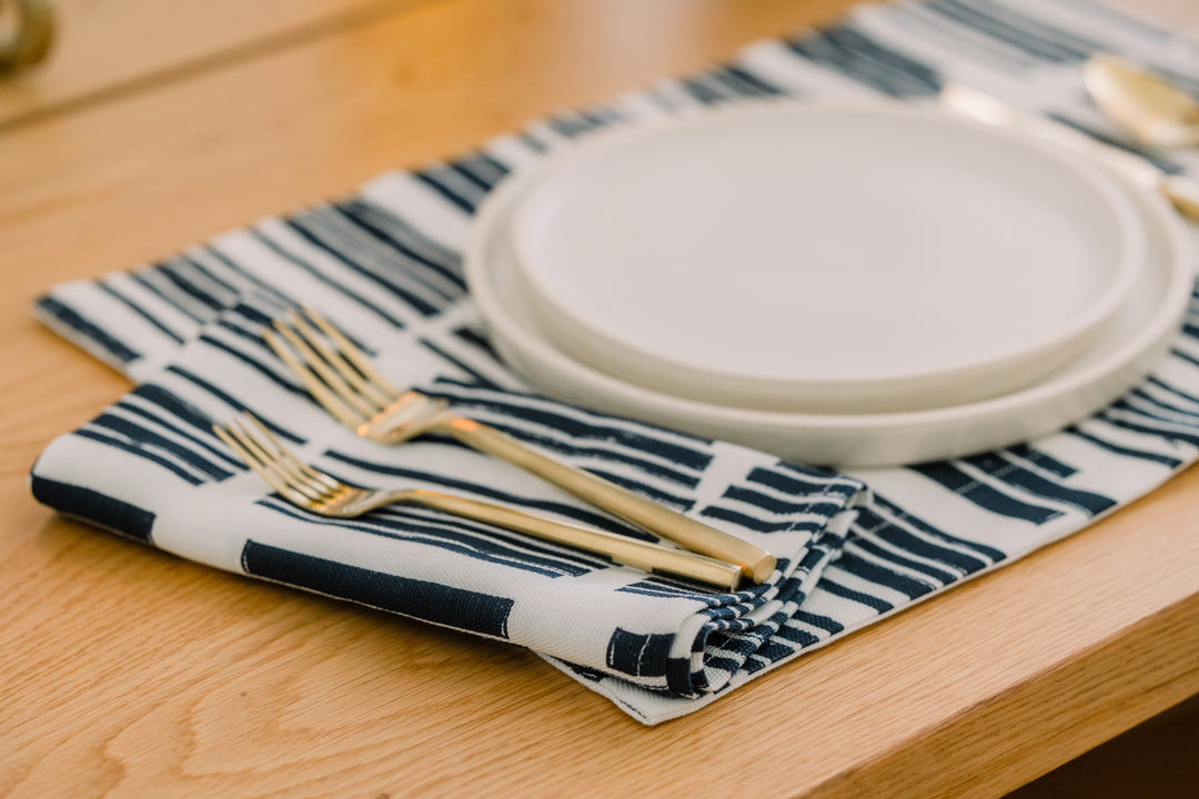 Marguerite in Indigo - Pair of Napkins - at300nelson