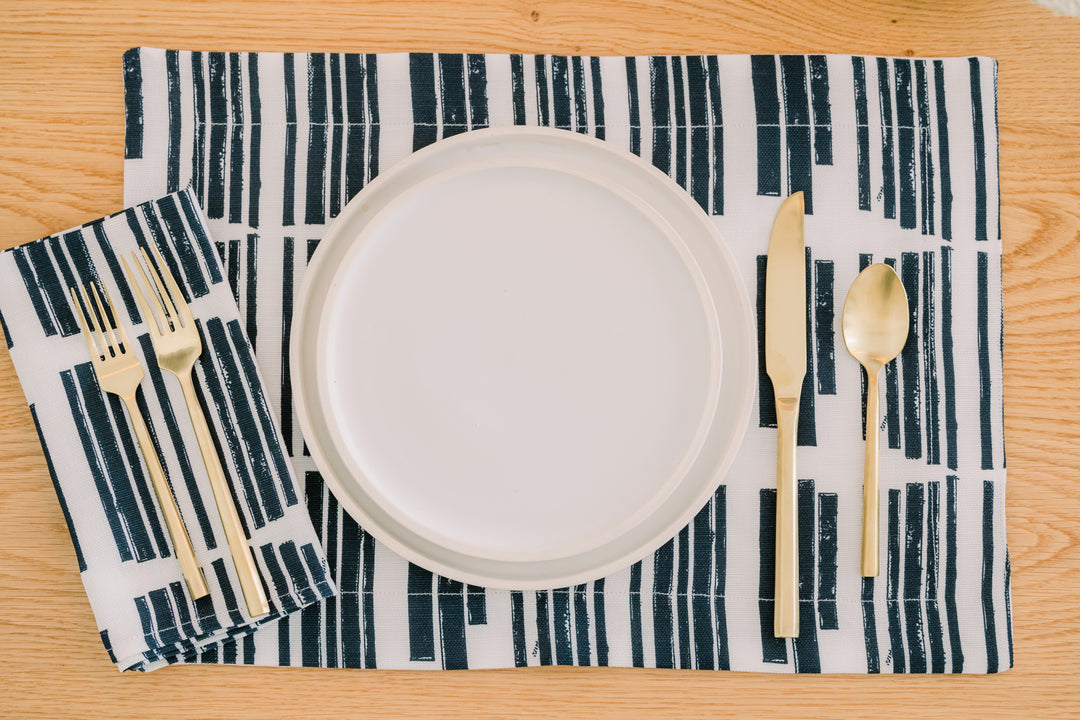 Marguerite in Indigo - Pair of Napkins - at300nelson