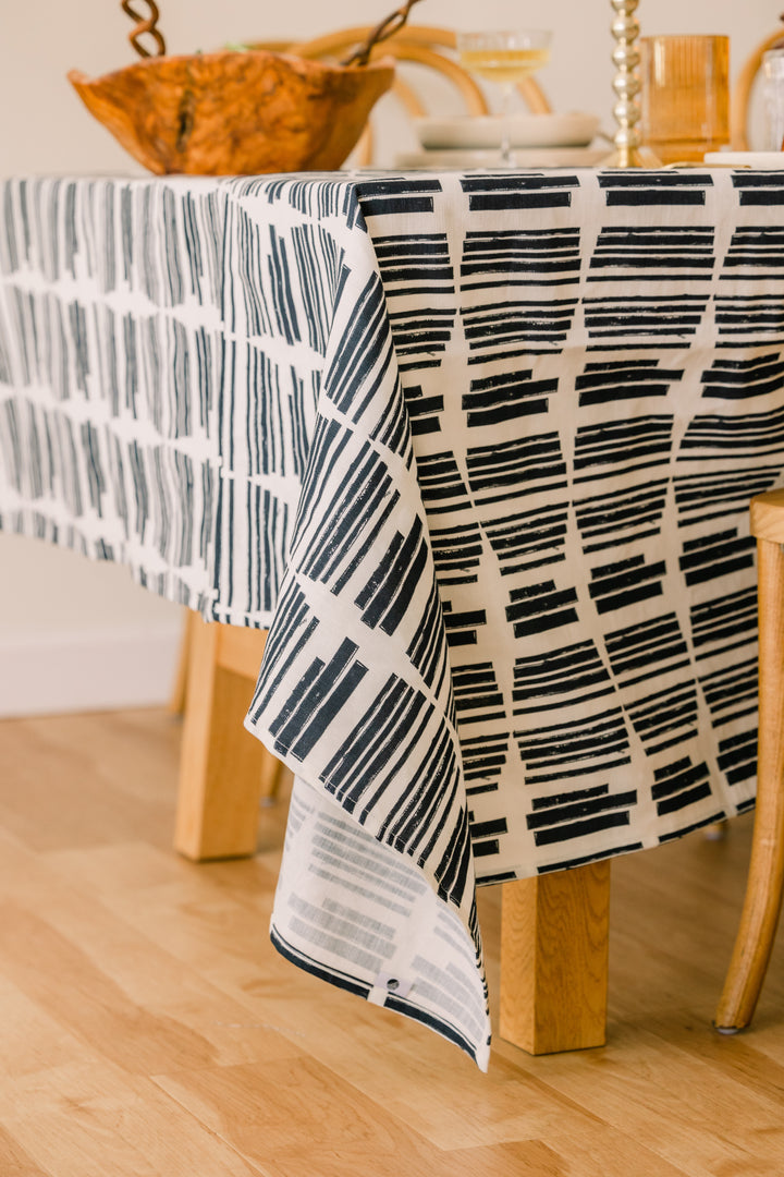 Marguerite in Indigo 70" x 90" Tablecloth - at300nelson